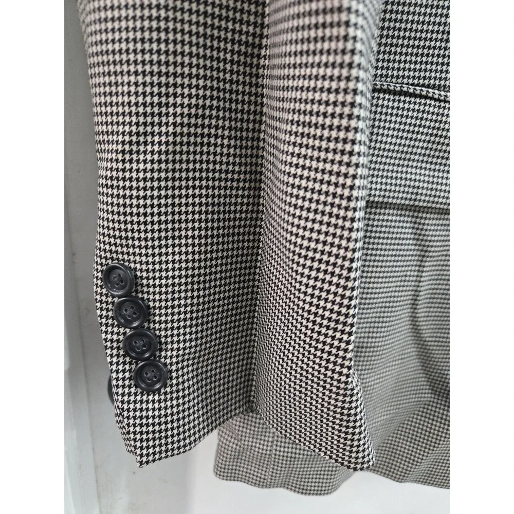 Jos A Bank Sport Coat Blazer Wool Mens‎ 44R Gray Windowpane Check Suit Jacket